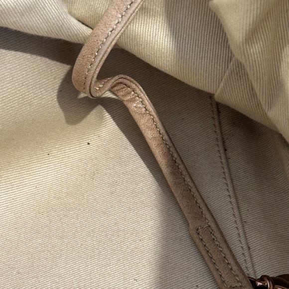 Vintage authentic beige quilted Chanel lambskin bowler tote bag cloudy bundle - Picture 9 of 16